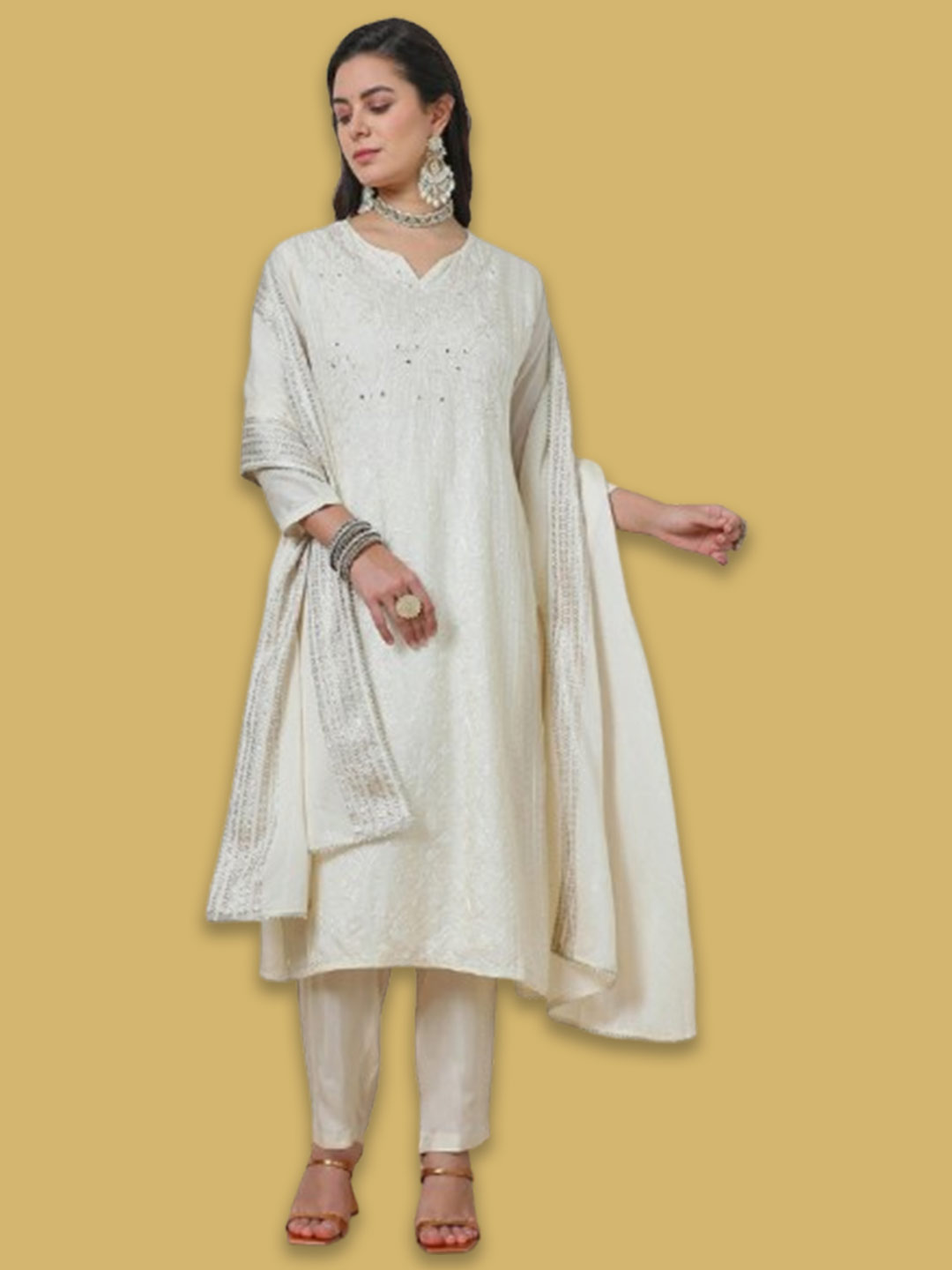 Mirror Embroidered Suit Design