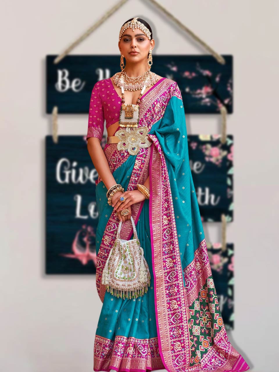 Polka Dots Zari Patola Saree