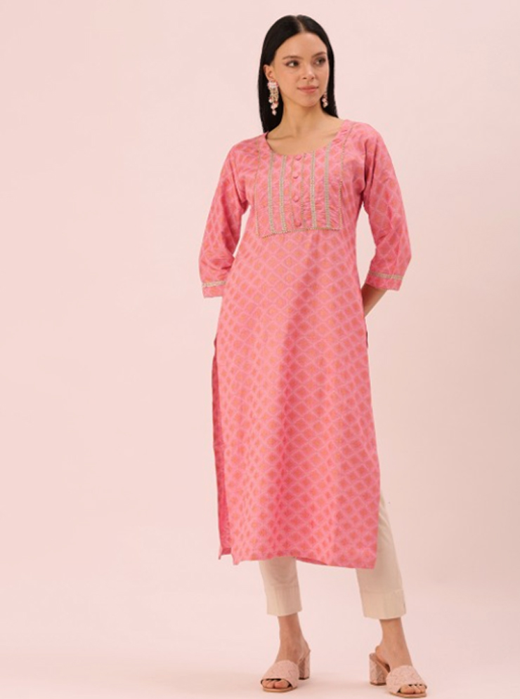 Pure Cotton Gota Patti Kurti Design
