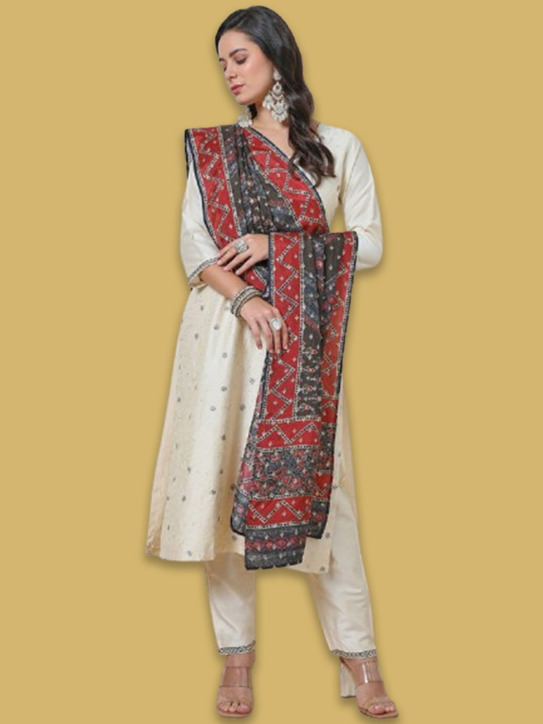 White Embroidered Suit Design