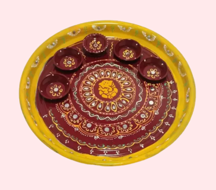 Hand-painted Karwa Chauth Thali