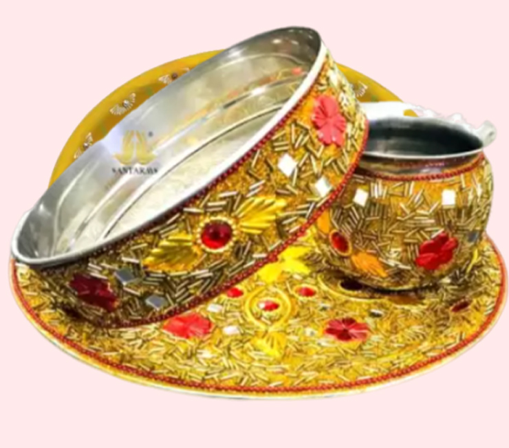 Floral Printed Karwa Chauth Thali