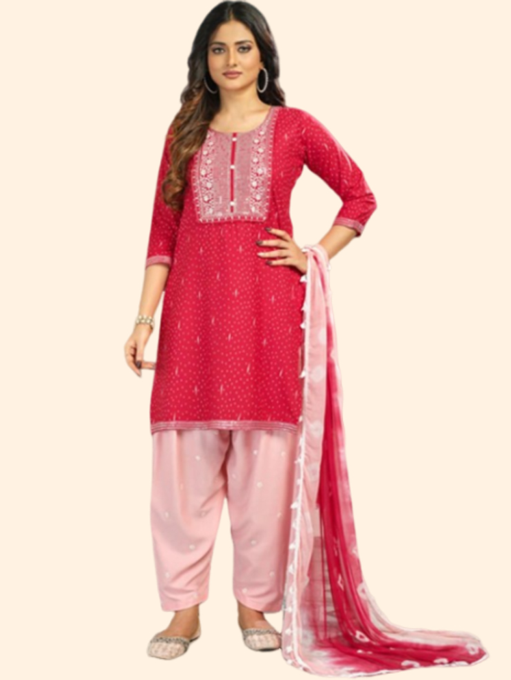 Ethnic Motifs Printed Sequined Punjabi Suit
