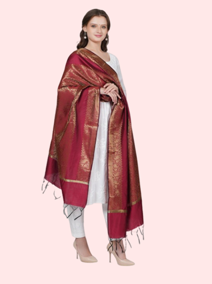 Ethnic Motifs Woven Design Banarasi Dupatta