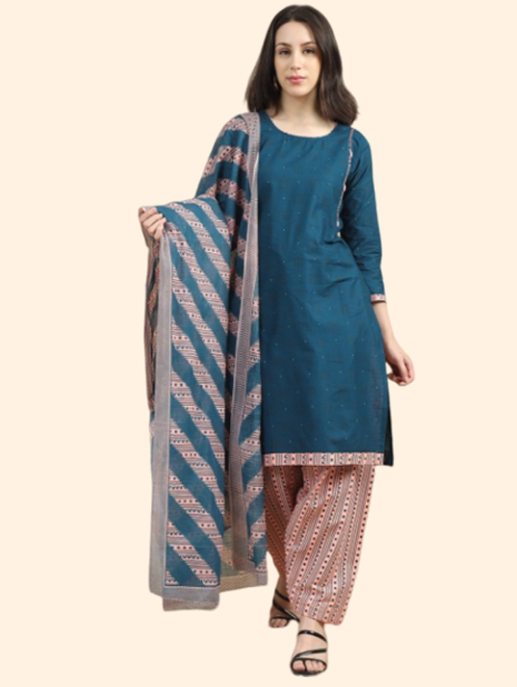 Geometric Printed Punjabi Suit