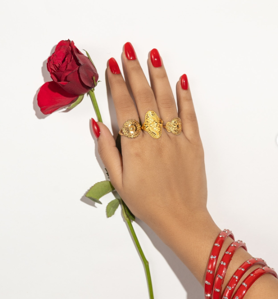 Traditional Red Nail Art Design