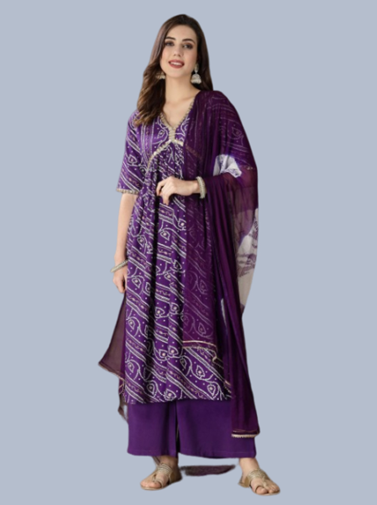 Printed Bandhani Anarkali Suit Design