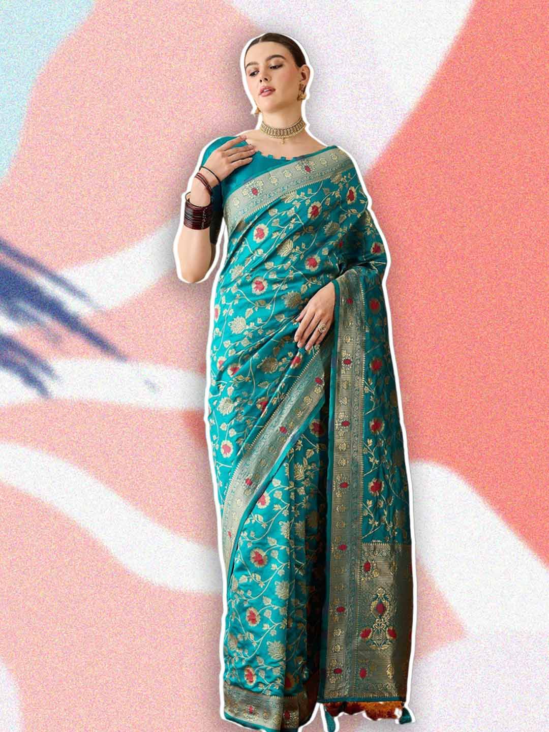 Floral Kanchipuram Silk Saree Design