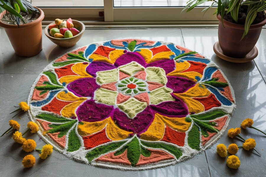 Floral Rangoli Design