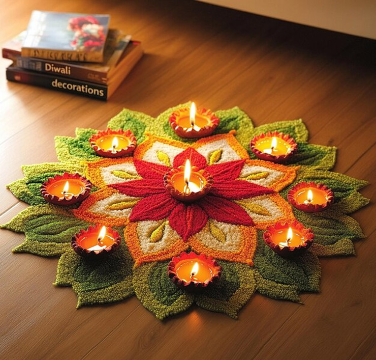 Leafy Rangoli Design