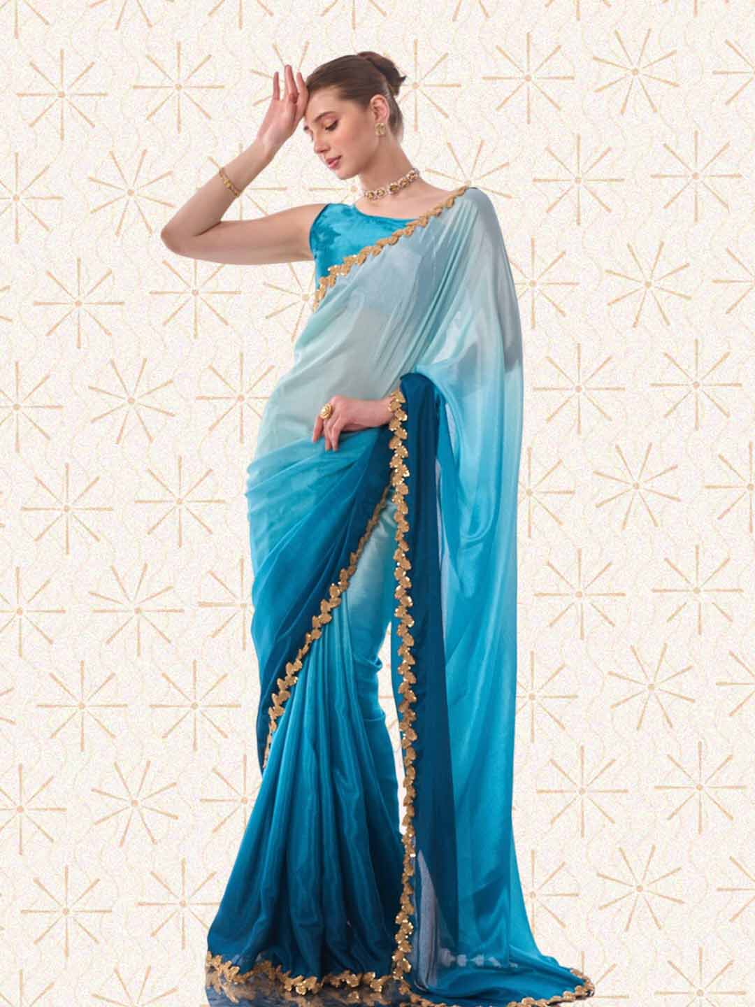 Ombre Chiffon Designer Saree