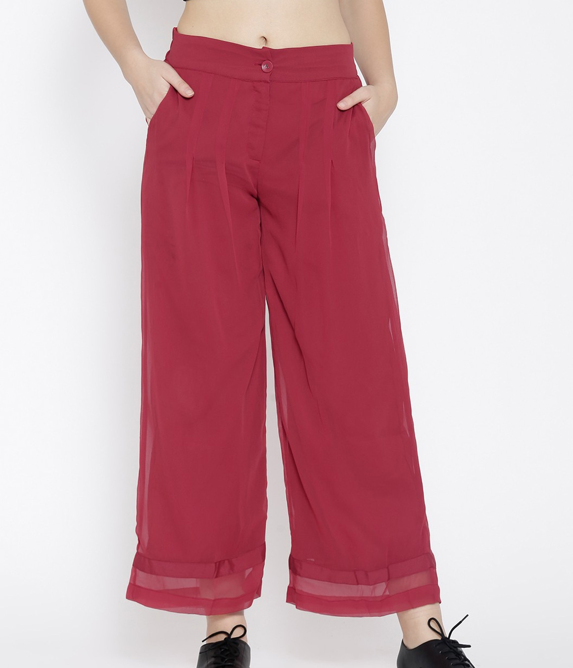 Sheer Lace Pant Palazzo Mohri Design