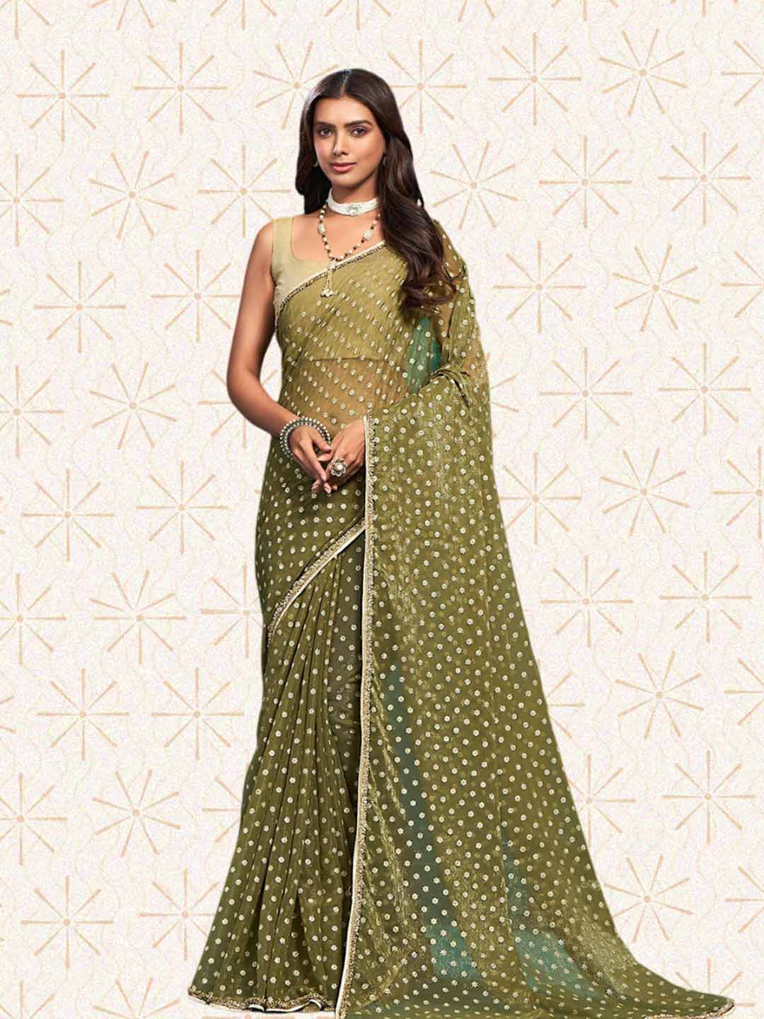 Stone Beaded Silk Designer Saree