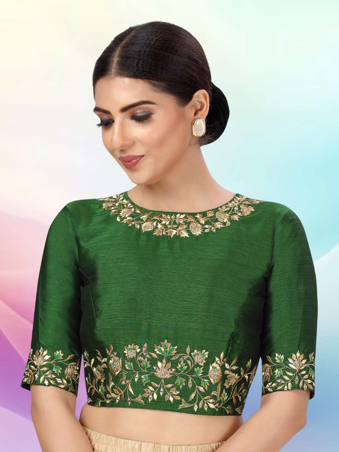 Boat Neck Blouse Design