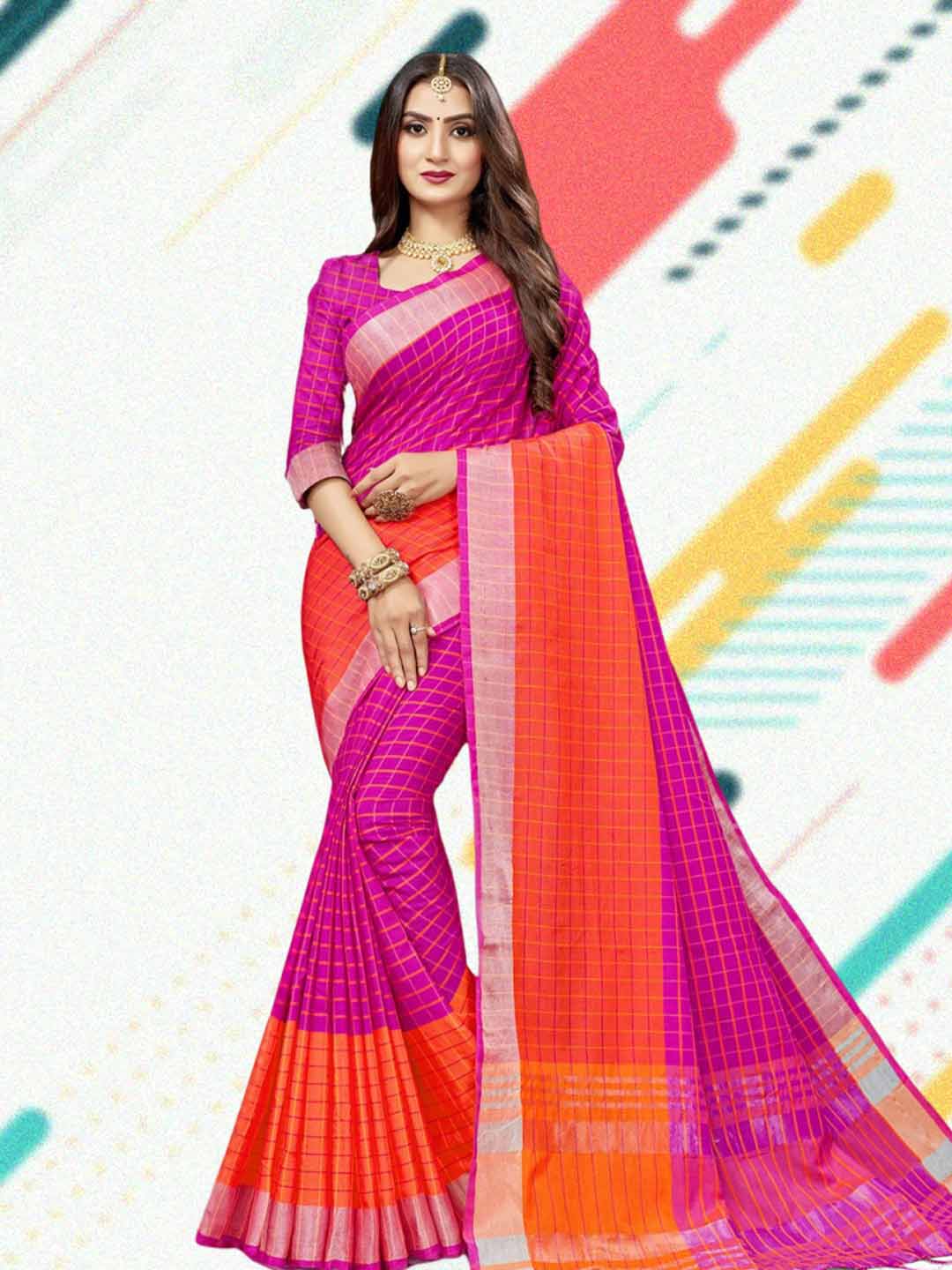 Dual-toned Zari Cotton Silk Saree