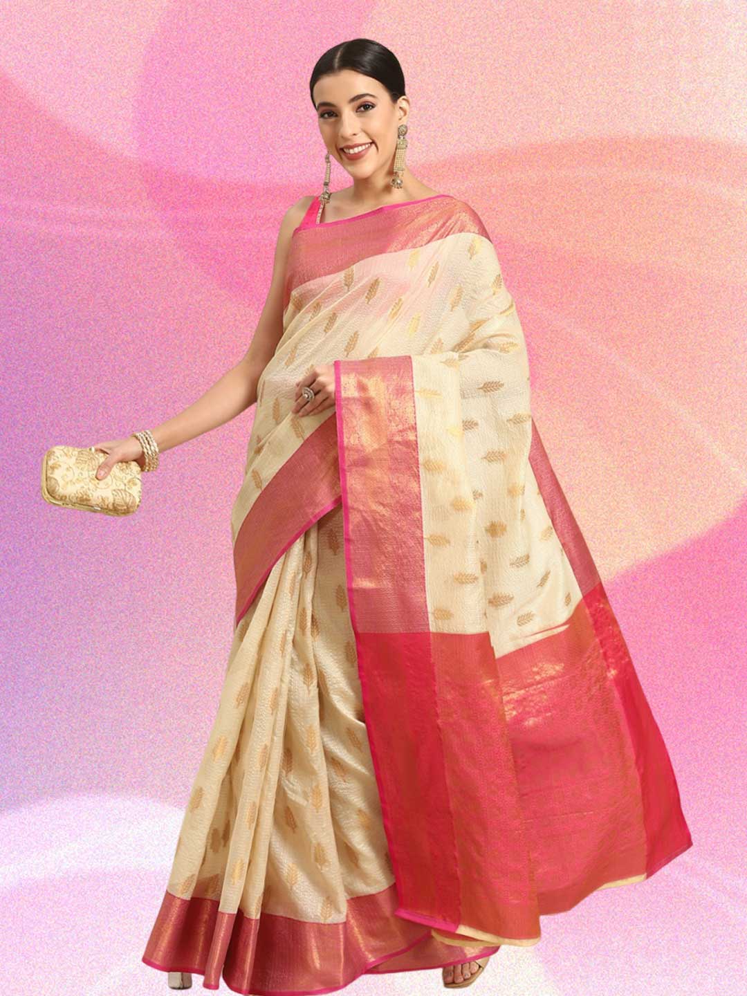 Floral Tissue Silk Saree Design
