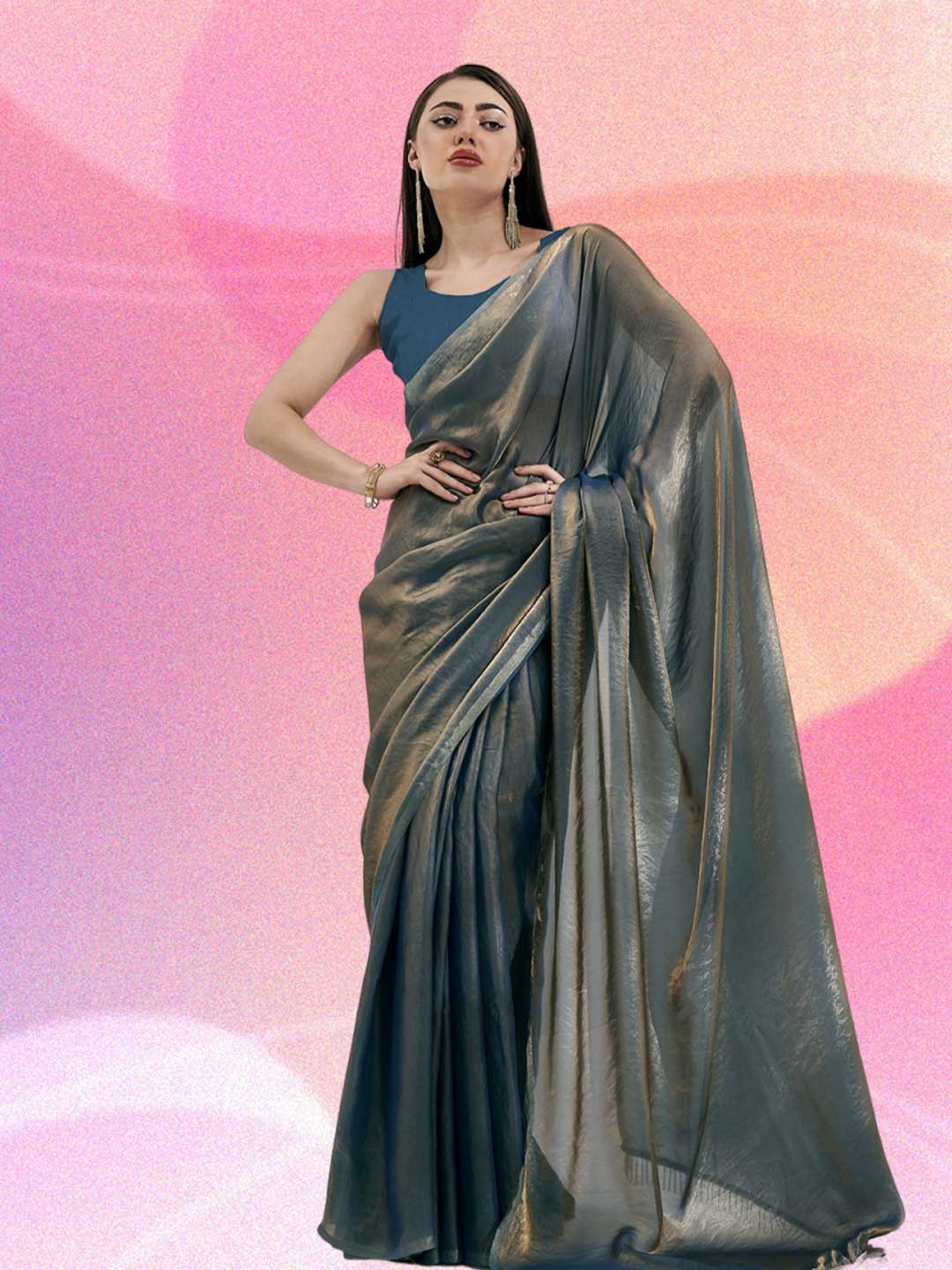 Partywear Tissue Silk Saree Design