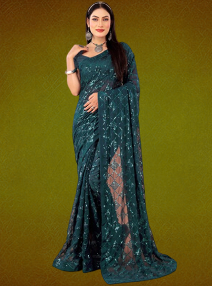 Sequin Embroidered Georgette Saree