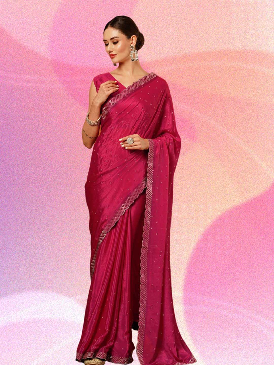 Sequin Tissue Silk Saree Design