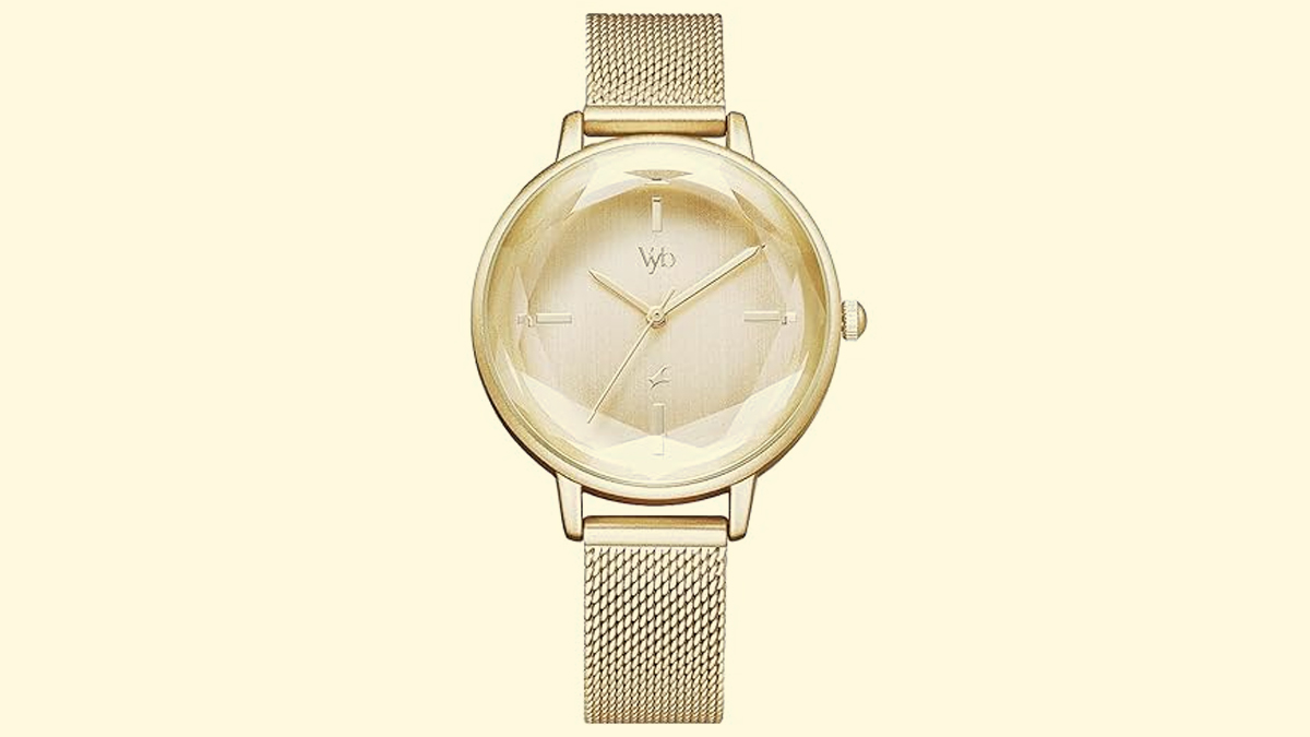 Fastrack Vyb Aurora Quartz Analog Golden Dial