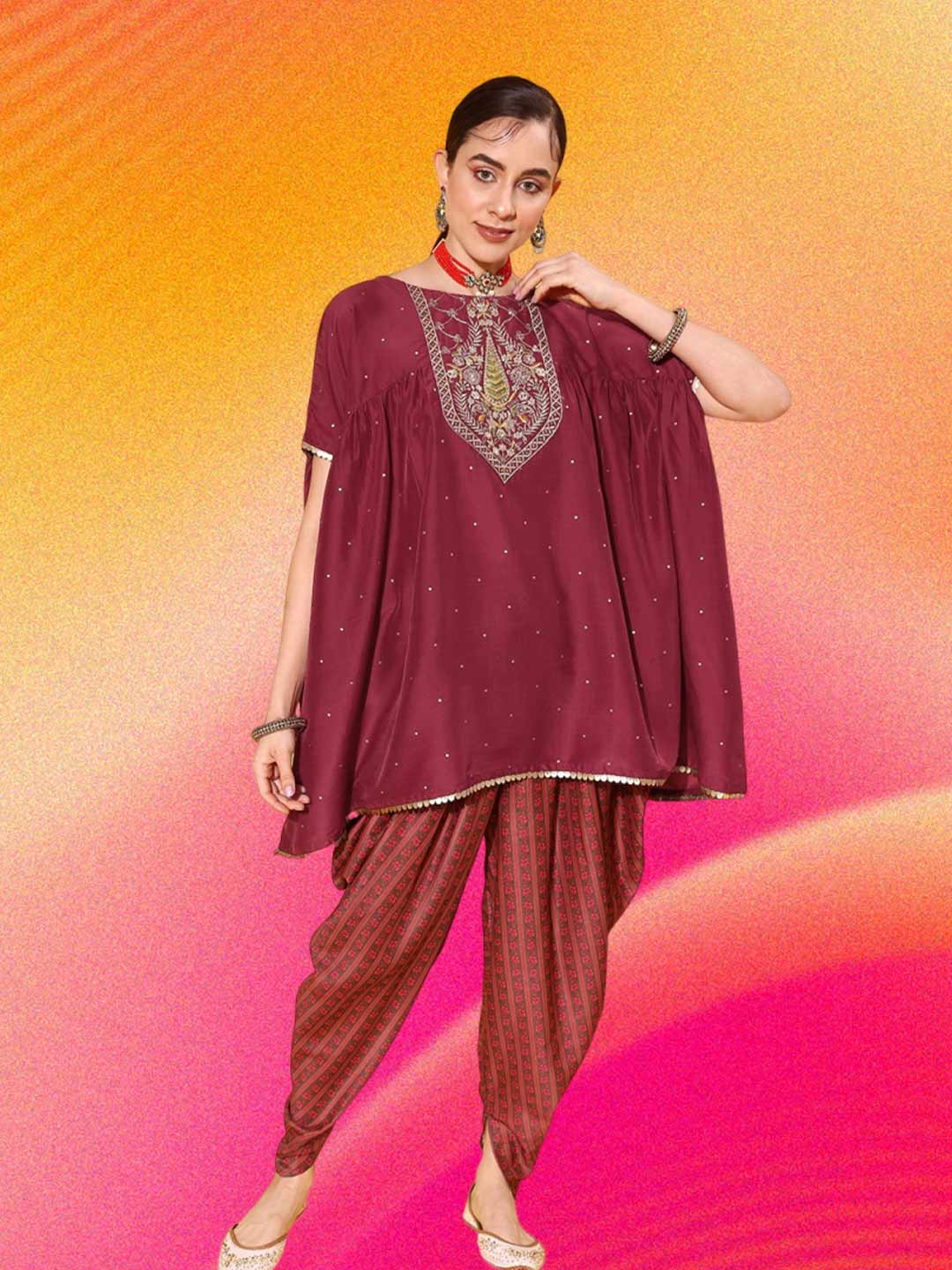 Sequin Dhoti Salwar Suit Set
