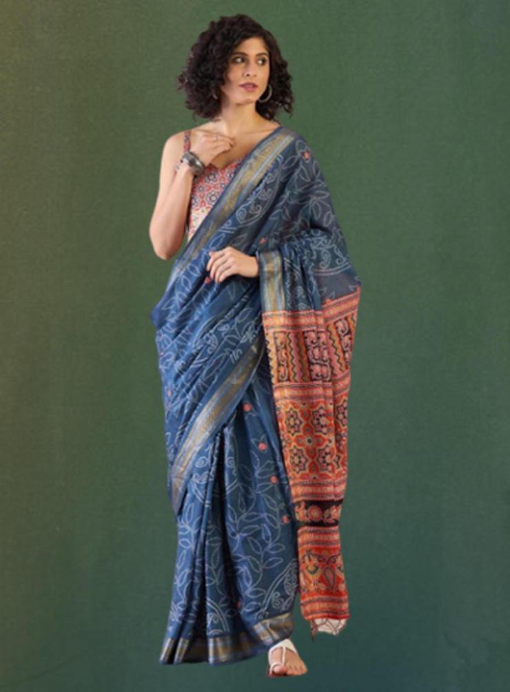 Bandhani Cotton Saree Design