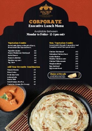 Diwali Corporate Menu - The Malabar Coast