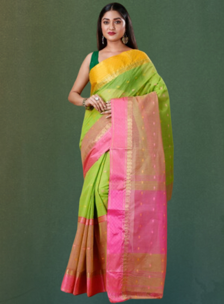 Multicolour Pure Cotton Saree Design