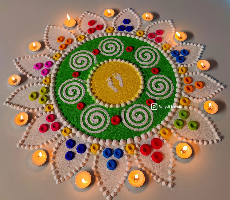 Goddess Laxmi Diwali Rangoli Design
