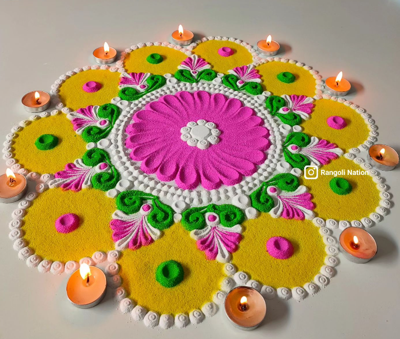 Multicolour Diwali Rangoli Design