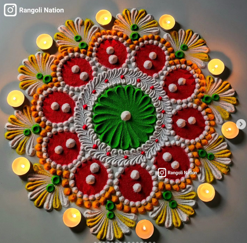 Diya Rangoli Design