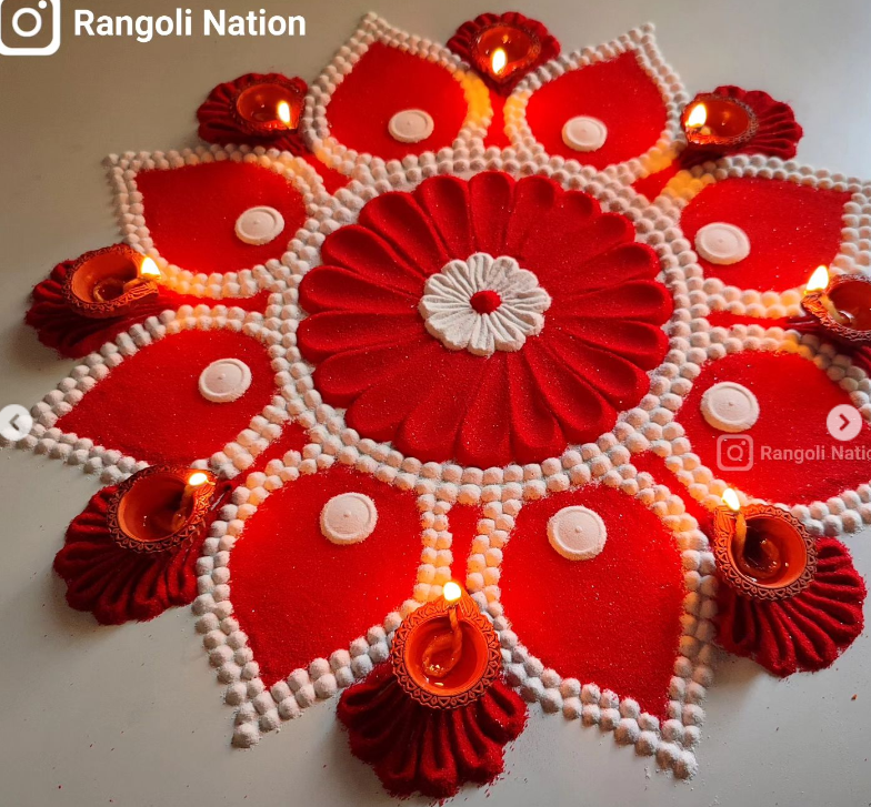 Orange Rangoli Design
