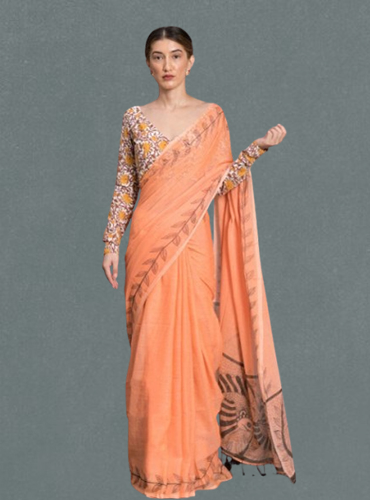 Pure Cotton Madhubani Saree Design