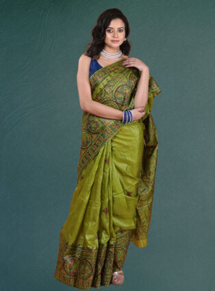 Silk Madhubani Saree Design