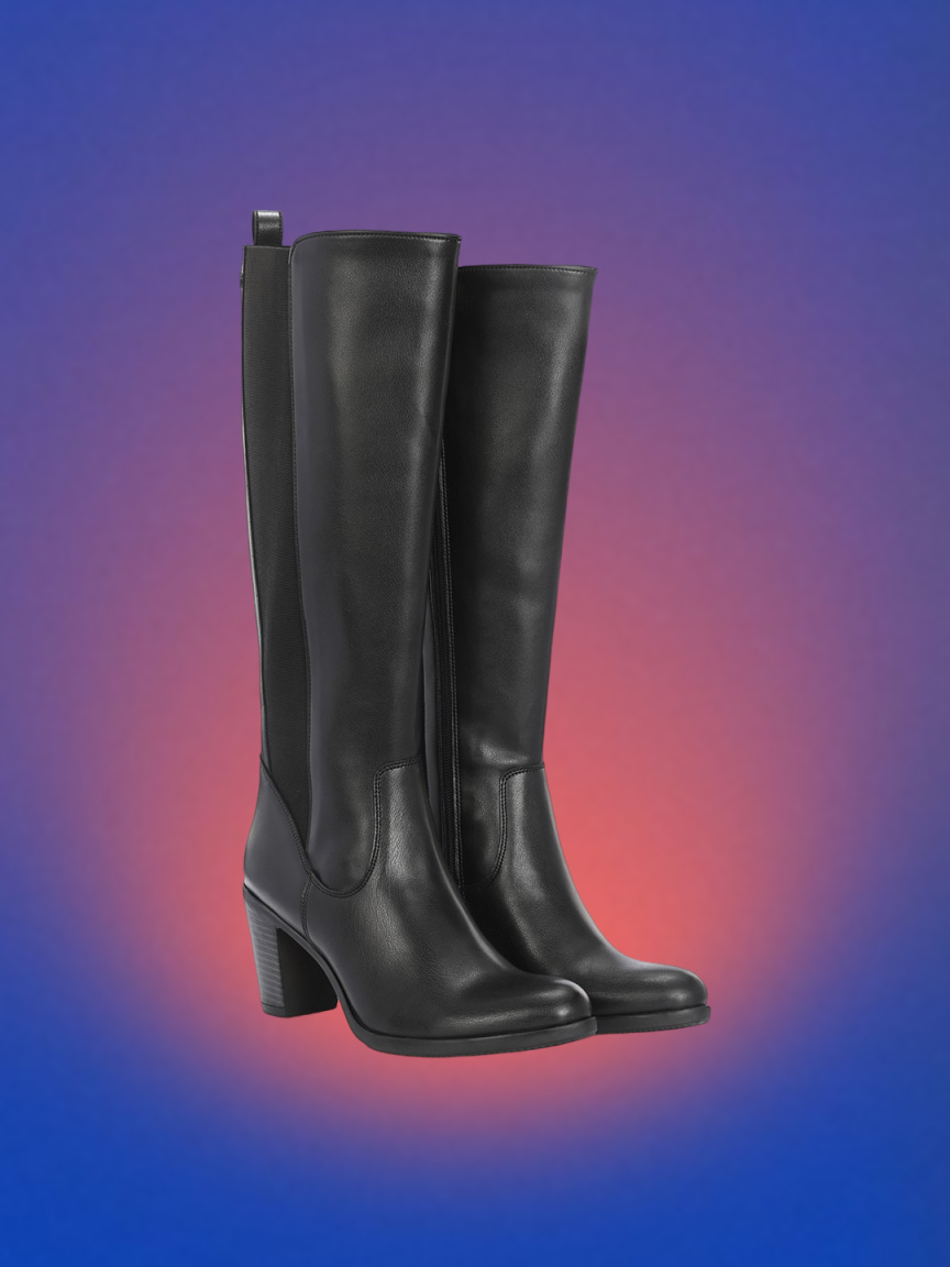 High-Top Block Heeled Chelsea Boots