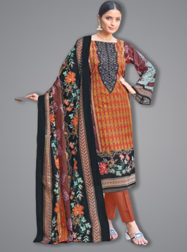Printed Pure Cotton Pakistani Suit Design