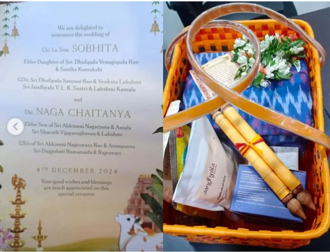 Sobhita DhulipalaNaga Chaitanya Wedding Card Leaked 3 Details