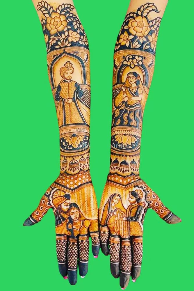 Floral Dulha Mehndi Design