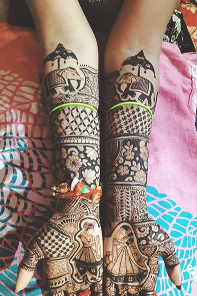 Traditional Dulha Mehndi Design