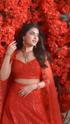 priyanka mohan red lehenga