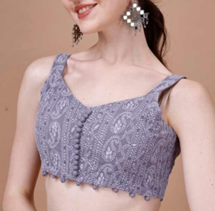 Chikankari Blouse Embroidery Design
