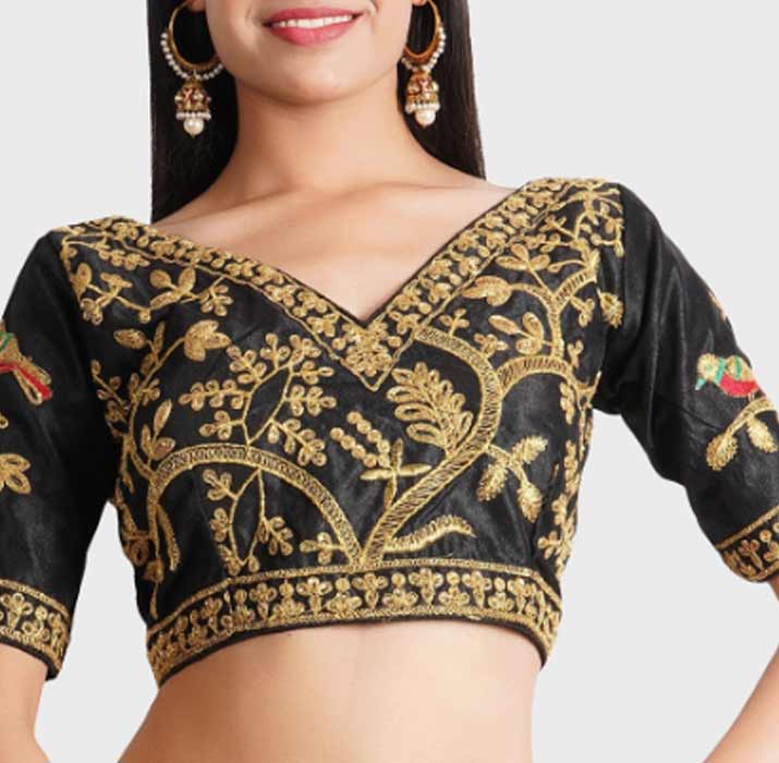 Heavy Threadwork Blouse Embroidery Design