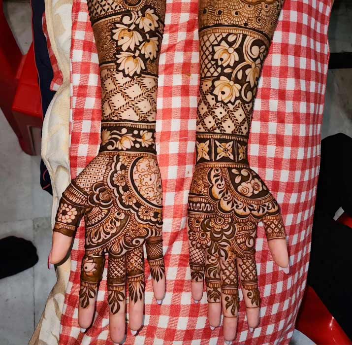 Intricate Front Hand Mehndi Design