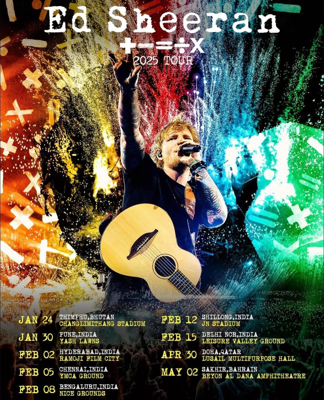 Ed Sheeran India Tour 2025 Tour Dates And Venues
