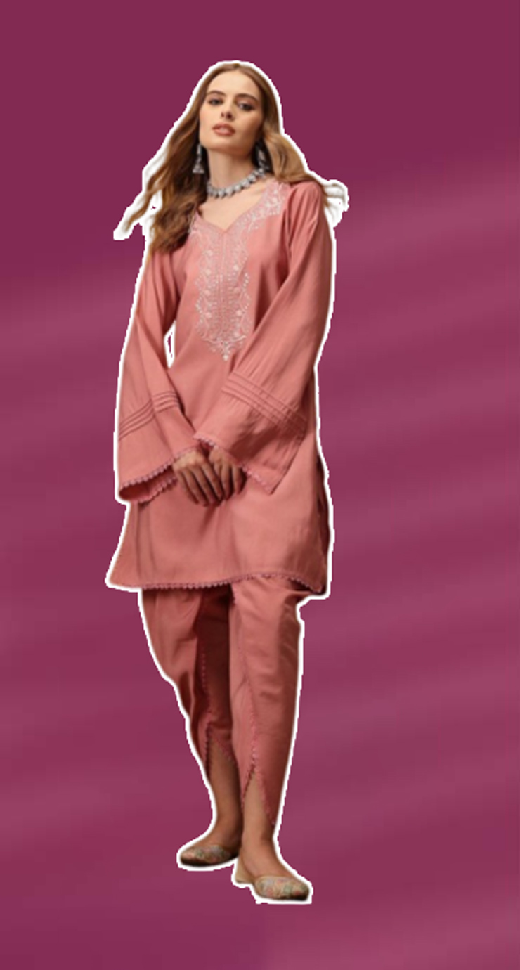 Embroidered Dhoti Style Salwar Suit