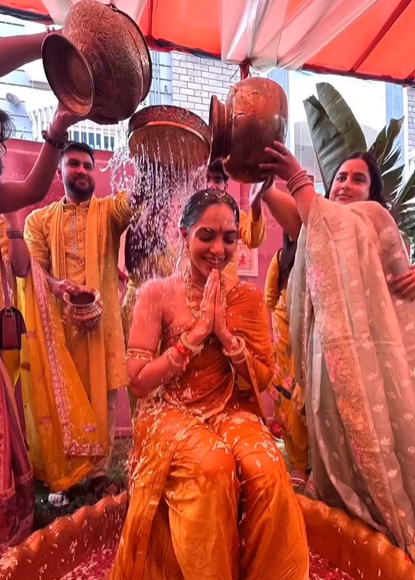 sobhita being showered