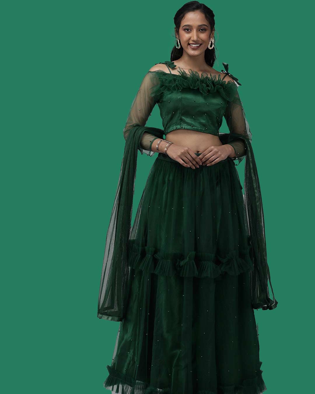 Off-Shoulder Long Blouse Design