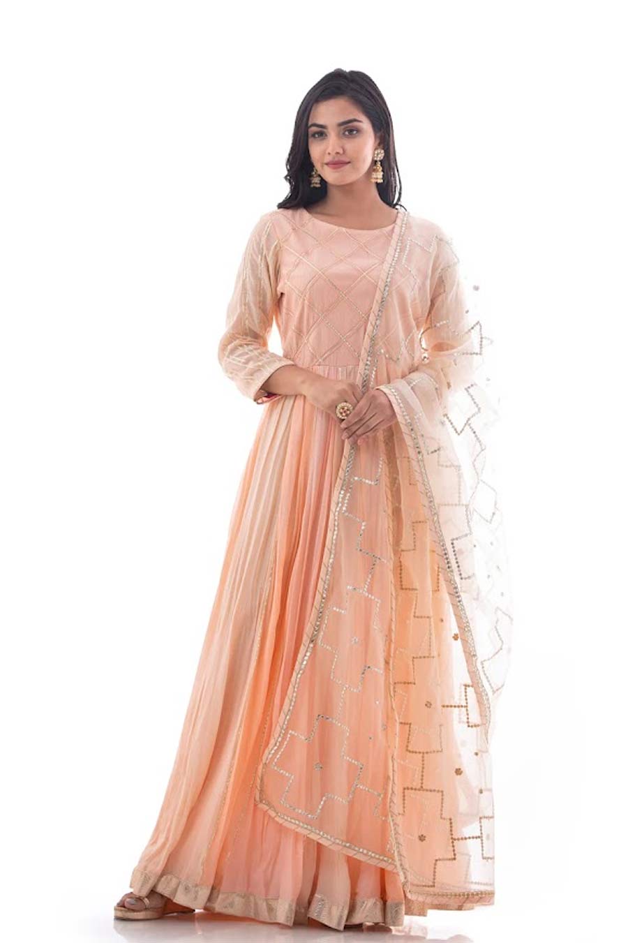 Peach Anarkali Suit Design