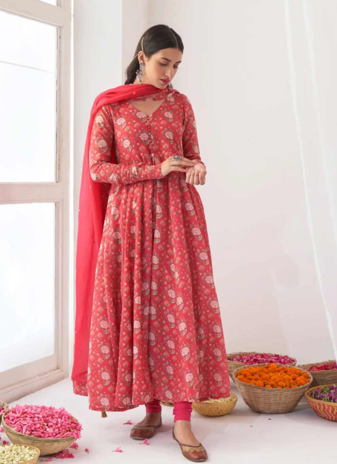 Floral Anarkali Suit Design