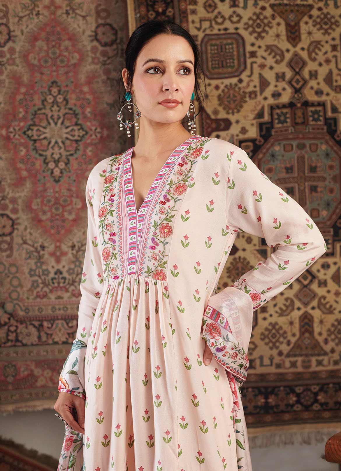 Ivory Embroidered Suit Design